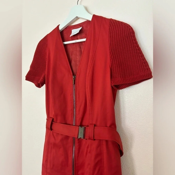 Akris Punto A Line Red Dress Size 8 - Picture 2 of 10